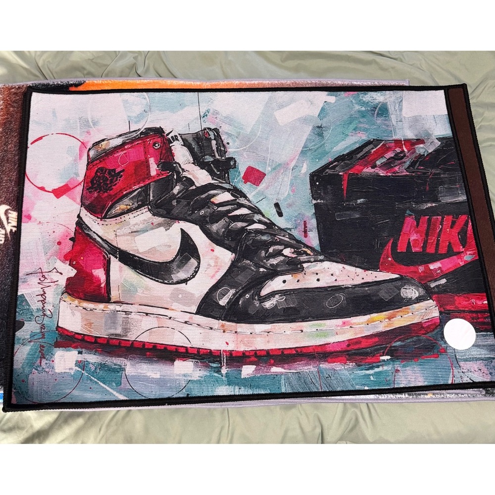 Air Jordan 1 Chicago Sneaker Art Floor Mat Rug Sneakerhead Decor 31.5x19.5